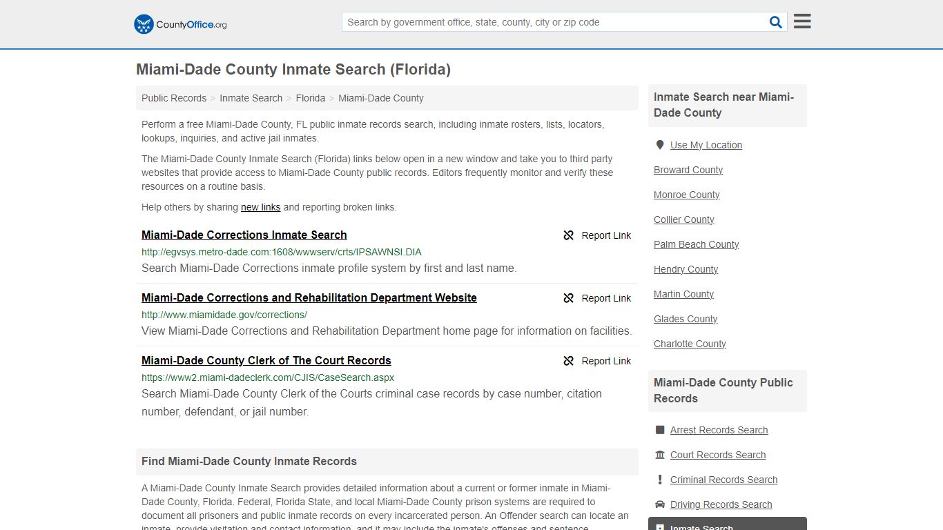 Inmate Search - Miami-Dade County, FL (Inmate Rosters & Locators)